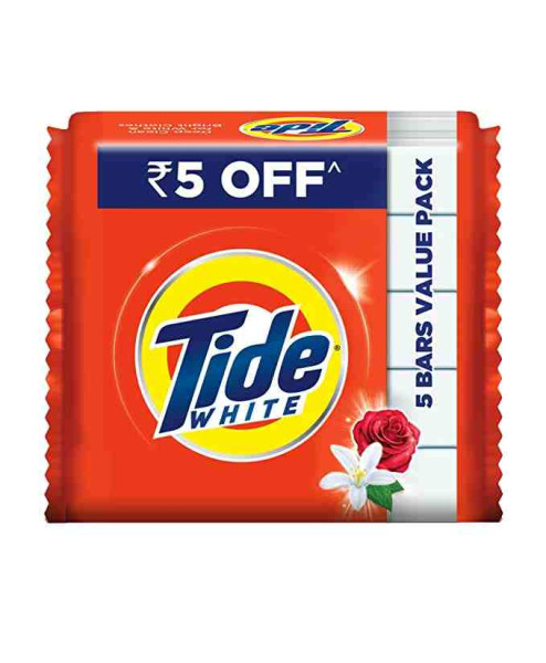 Tide White Detergent Bar Soap 5, Value Pack 200 g  